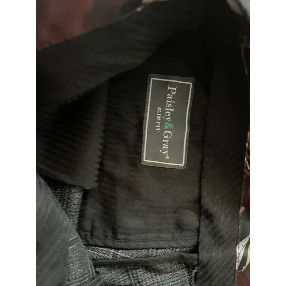 Paisley & Gray Dress Pants Mens 35/30 Brown Glen Plaid Slim Fit Office Career - Picture 5 of 5